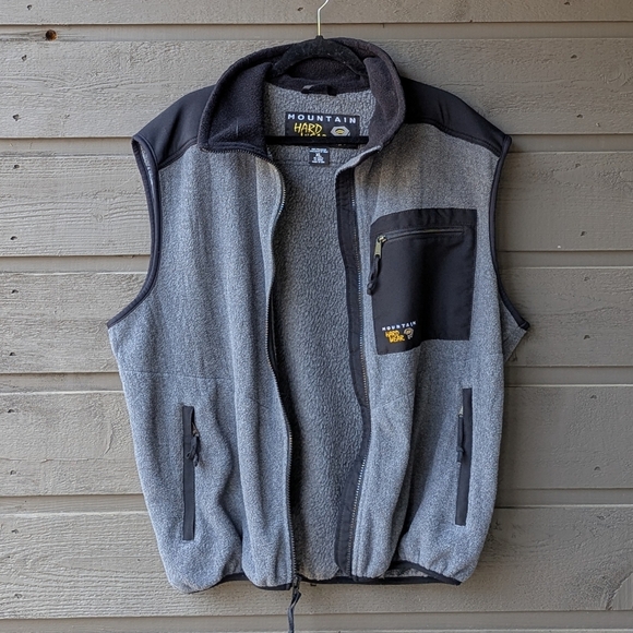VTG 90s Mountain HardWear Color Block Fleece Vest XL Gray Black - Picture 6 of 8